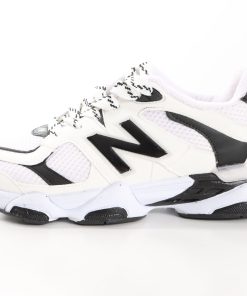 کفش اسپرت مردانه نیوبالانس 9060 سفید با زیره PU نرم و رویه ترکیبی چرم اشبالت و پارچه